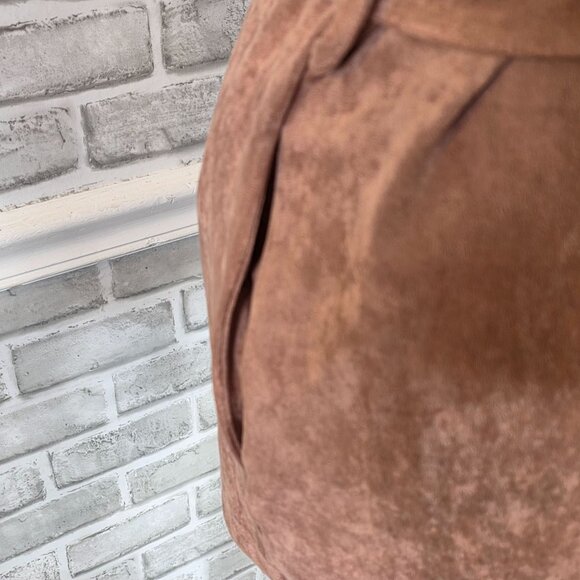 Kut From the Kloth Faux Suede Belted Jacket Dusty Rose Bell Sleeve Pocket Cozy - Picture 7 of 10